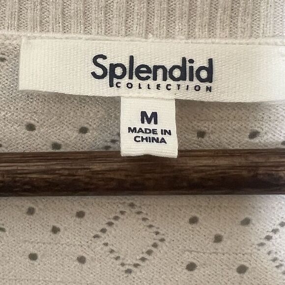 Splendid Sadie Short Sleeve Open Knit Sweater Size Medium - Picture 4 of 5